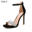 Sexy Schwarz Abend Sandalen Damen 2021 Knöchelriemen 12 cm Stilettos Peeptoes Sandaletten Hochhackige