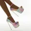 Fashion Multi-Colors Snakeskin Print Rave Club Womens Sandals 2021 Ankle Strap 16 cm Super Stiletto Heels Open / Peep Toe Sandals High Heels