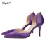 Chic / Beautiful Navy Blue Office OL Leather Open Side Womens Shoes 2021 8 cm Stiletto Heels Pointed Toe High Heels