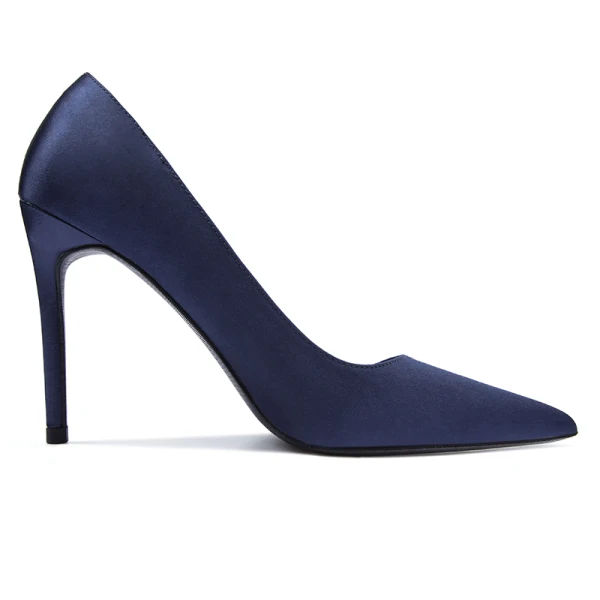 Fashion Black Evening Party Leather Pumps 2021 10 cm Stiletto Heels Pointed Toe Pumps High Heels