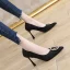 Mode Noire Soirée Faux Diamant Escarpins 2021 9 cm Talons Aiguilles À Bout Pointu Escarpins Talons Hauts