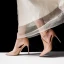 Sexy Champagne Cocktail Party Womens Sandals Leather 2021 X-Strap 8 cm Stiletto Heels Pointed Toe Sandals High Heels