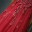 Chic / Belle Rouge Robe De Ceremonie Robe De Soirée 2017 Dentelle Fleur Perle Encolure Dégagée Manches Courtes Courte Princesse