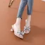 Sexy Himmelblau Freizeit Strass Schleife Pantolette & Flip-Flops 2021 6 cm Stilettos Peeptoes Sandalen Damen