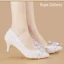 Charmant Ivoire En Dentelle Fleur Perle Cristal Chaussure De Mariée 2021 15 cm Talons Aiguilles À Bout Pointu Mariage Talons Hauts