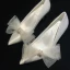 Classic Ivory Tulle Bow Pearl Wedding Shoes 2021 Leather 8 cm Stiletto Heels Pointed Toe Wedding Pumps High Heels