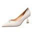 Elegant Ivory Dating Pearl Pumps 2021 Leather 6 cm Stiletto Heels Pointed Toe Pumps High Heels