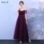 Wedding Party Dresses Bridesmaid Dresses Grape Crossed Straps Backless Bow Ankle Length Tulle Wedding Bridesmaid Fall Spring Summer Modest / Simple A-Line / Princess 2018