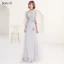 Abordable Gris Robe Demoiselle D'honneur 2018 Princesse En Dentelle Noeud Dos Nu Longueur Cheville Robe Pour Mariage