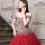 Sparkly Burgundy Prom Dresses 2018 Ball Gown Beading Rhinestone Sequins Off-The-Shoulder Backless Sleeveless Floor-Length / Long Formal Dresses
