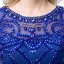 Modern / Fashion Royal Blue Chiffon See-through Evening Dresses  2018 A-Line / Princess Scoop Neck Sleeveless Pearl Rhinestone Beading Sweep Train Ruffle Formal Dresses