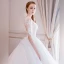 Elegant Champagne Wedding Dresses 2018 Ball Gown Lace Flower Pearl Scoop Neck Backless 1/2 Sleeves Cathedral Train Wedding