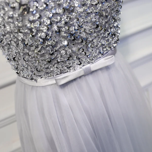 silver bling bridesmaid dresses Purple Prom Ball Gown with Silver Glitter main image 0