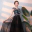 Elegant Black Prom Dresses 2018 A-Line / Princess Embroidered Scoop Neck Sleeveless Floor-Length / Long Formal Dresses