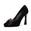 Chic / Beautiful Black Prom Pumps 2021 Leather Rhinestone Bow 10 cm Stiletto Heels Pointed Toe Pumps High Heels