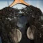 Elegant Black Formal Dresses 2017 Lace Flower Sequins Backless Ankle Length Short Sleeve A-Line / Princess Evening Dresses
