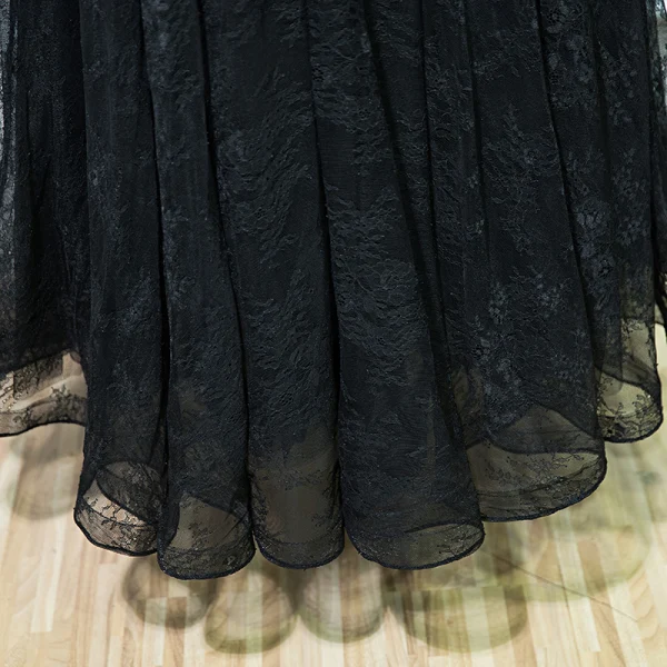 Black Elegant Formal Dresses Lace Flower Strappy Sequins Ankle Length V-Neck Sleeveless Ball Gown A-Line / Princess 2017 Evening Dresses