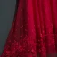 Chic / Beautiful Red Formal Dresses 2017 Lace Flower Strappy 1/2 Sleeves Ankle Length Empire Evening Dresses