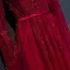 Chic / Beautiful Red Formal Dresses 2017 A-Line / Princess Lace Flower Beading High Neck Floor-Length / Long Long Sleeve Evening Dresses