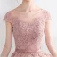 Lovely Graduation Dresses 2017 A-Line / Princess Lace Flower Strappy Scoop Neck Short Sleeve Backless Formal Dresses