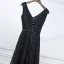 Classic Black Formal Dresses 2017 A-Line / Princess Lace Flower Bow V-Neck Sleeveless Floor-Length / Long Evening Dresses