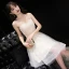 Sexy Champagne Graduation Dresses 2017 A-Line / Princess Lace Flower Bow Backless Strapless Sleeveless Short Formal Dresses