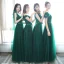 Simple Vert Foncé Robe Demoiselle D'honneur 2018 Princesse Noeud Sans Manches Dos Nu Longue Robe Pour Mariage