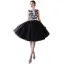 Sexy Noir Robe De Graduation 2017 Robe Boule En Dentelle Fleur Dos Nu Paillettes Faux Diamant Encolure Carrée Sans Manches Courte Robe De Ceremonie