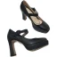 Simple Noire Vêtement de rue Escarpins 2021 Cuir 10 cm Talons Aiguilles Pied Carré Escarpins Talons Hauts