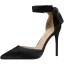 Fashion Black Prom Satin Womens Shoes 2020 Ankle Strap Bow 10 cm Stiletto Heels Pointed Toe Heels