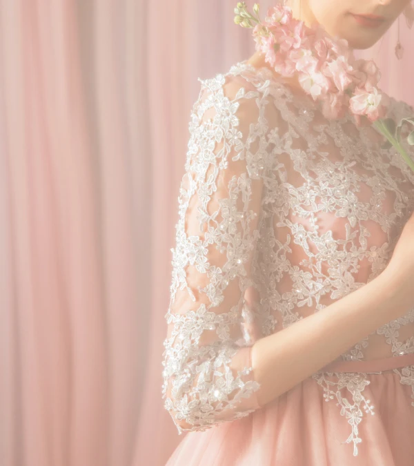 Modern / Fashion Blushing Pink Honeymoon Graduation Dresses 2018 A-Line / Princess Lace Flower Bow Beading Scoop Neck 3/4 Sleeve Knee-Length Formal Dresses