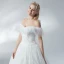 Erschwinglich Ivory / Creme Brautkleider / Hochzeitskleider 2018 A Linie Perlenstickerei Perle Spitze Off Shoulder Rückenfreies Kurze Ärmel Lange Hochzeit