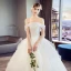 Elegant Ivory Wedding Dresses 2018 Ball Gown Ruffle Off-The-Shoulder Short Sleeve Floor-Length / Long Wedding