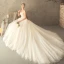 Mote Champagne Brudekjoler 2018 Prinsesse Appliques Blonder Kjæreste Ryggløse Uten Ermer Chapel Train Bryllup