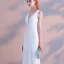 Modest / Simple Ivory Evening Dresses  2018 Trumpet / Mermaid V-Neck Backless Sleeveless Floor-Length / Long Formal Dresses