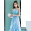 Chic / Beautiful Pool Blue Evening Dresses  2018 A-Line / Princess Lace Flower Rhinestone Sequins Strapless Backless Sleeveless Floor-Length / Long Formal Dresses