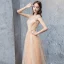 Chic / Beautiful Beige Evening Dresses  2018 A-Line / Princess Beading Backless Pearl Sequins Scoop Neck Sleeveless Floor-Length / Long Formal Dresses