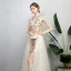 Modern / Fashion Champagne Evening Dresses  2018 A-Line / Princess Sequins Scoop Neck Strapless Sleeveless Ankle Length Formal Dresses