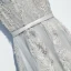 Chic / Beautiful Silver Bridesmaid Dresses 2017 A-Line / Princess Tea-length Lace Appliques Flower Pearl Crossed Straps V-Neck Sleeveless Bridesmaid