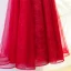 Chic / Beautiful Red Chinese style Evening Dresses  2017 A-Line / Princess High Neck Short Sleeve Crossed Straps Appliques Beading Flower Floor-Length / Long Evening Party