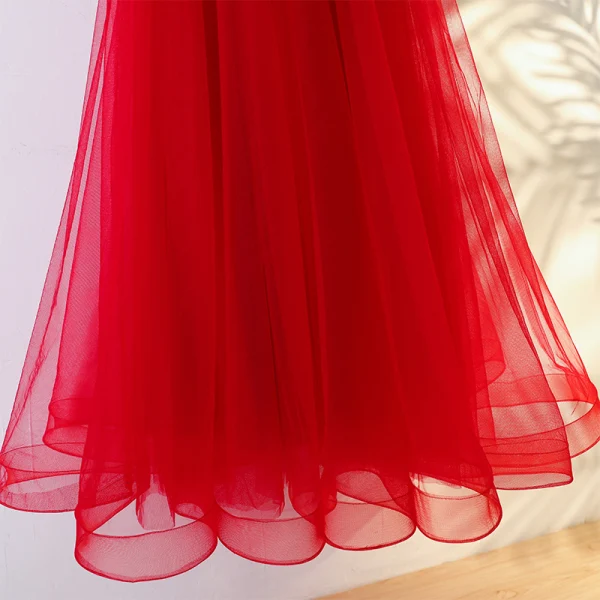 Chic / Beautiful Red Chinese style Evening Dresses 2017 A-Line / Princess Off-The-Shoulder Crossed Straps Short Sleeve Beading Sequins Floor-Length / Long Evening Party
