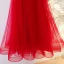 Chic / Beautiful Red Chinese style Evening Dresses  2017 A-Line / Princess Off-The-Shoulder Crossed Straps Short Sleeve Beading Sequins Floor-Length / Long Evening Party