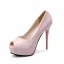Mooie / Prachtige Gala Pumps 2017 Leer Plateau Peep Toe Hoge Haken Pumps