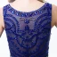 Modern / Fashion Royal Blue Chiffon See-through Evening Dresses  2018 A-Line / Princess Scoop Neck Sleeveless Pearl Rhinestone Beading Sweep Train Ruffle Formal Dresses