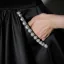 Elegant Black Pearl Rhinestone Satin Prom Dresses 2023 Ball Gown Square Neckline Puffy Short Sleeve Backless Floor-Length / Long Prom Formal Dresses