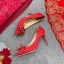 Chinese style Red Lace Flower Wedding Shoes 2021 Leather Rhinestone 9 cm Stiletto Heels Pointed Toe Wedding Pumps High Heels