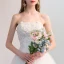 Chic / Beautiful Ivory Wedding Dresses 2018 A-Line / Princess Lace Flower Appliques Beading Crystal Strapless Backless Sleeveless Cathedral Train Wedding