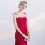 Chic / Beautiful Red Evening Dresses  2017 Trumpet / Mermaid Zipper Up Beading Bow Lace Flower Sequins Sleeveless Scoop Neck Court Train Evening Party