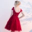 Chic / Beautiful Red Homecoming Graduation Dresses 2017 A-Line / Princess Appliques Sequins Crossed Straps V-Neck Short Sleeve Strapless Short