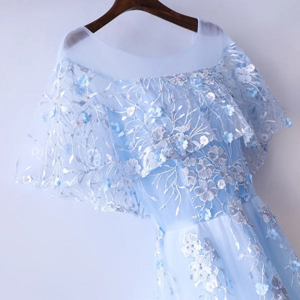 Snygga / Fina Aftonklänningar 2017 Prinsessa Beading Pärla Spets Blomma Urringning Halterneck 1/2 ärm Ankellång Afton